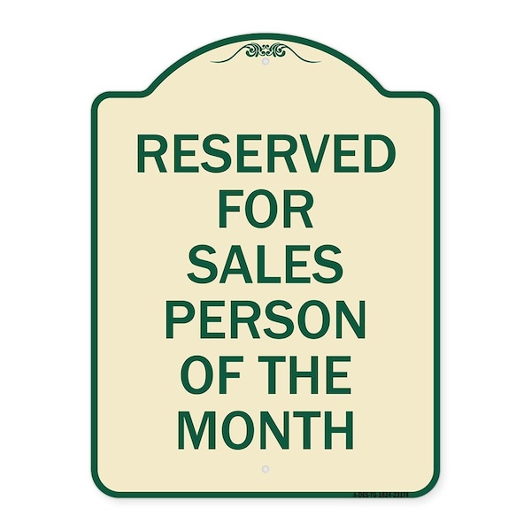 Reserved for Salesperson of Month Heavy-Gauge Aluminum Architectural Sign, 24" x 18", TG-1824-23174